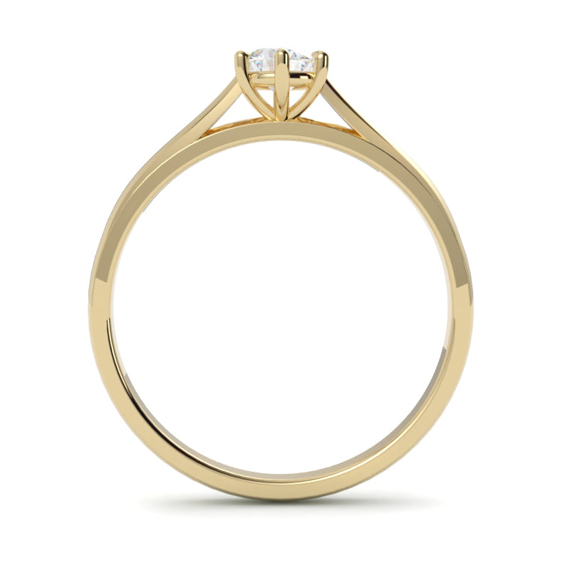 Złoty pierścionek zaręczynowy 585 z diamentem – harmonia klasyki i precyzji