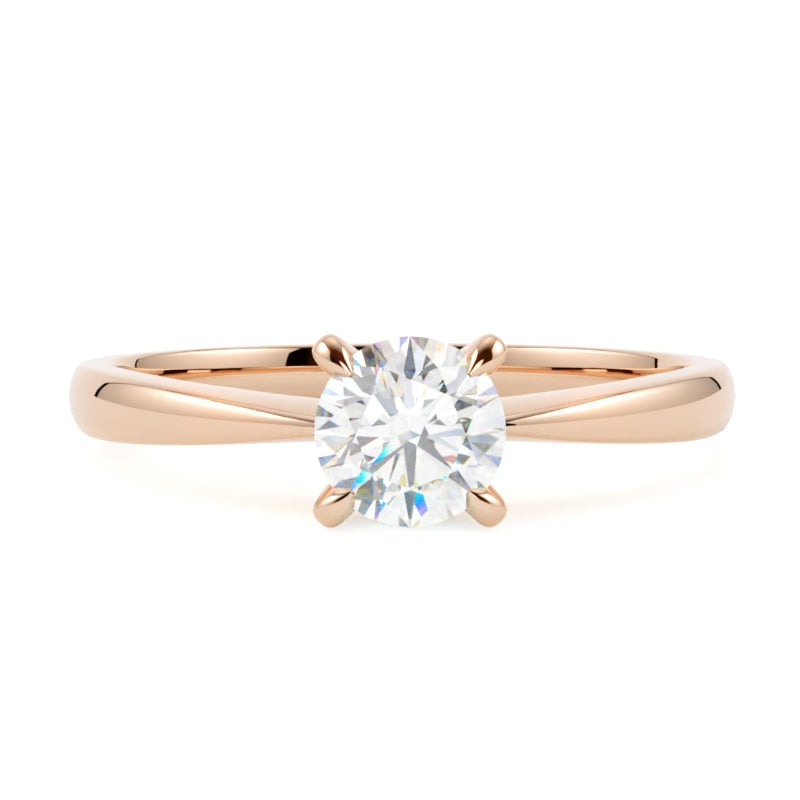 Pierścionek z różowego złota 585 z diamentem o szlifie brylantowym – subtelne piękno w stylu GOLDPORT