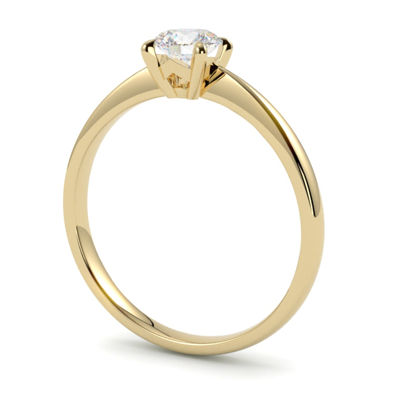 Pierścionek z diamentem z żółtego złota 750 – luksusowa biżuteria wykonana w Szczecinie