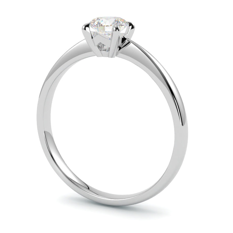 Pierścionek zaręczynowy z białego złota 750 – naturalny diament, elegancki charakter