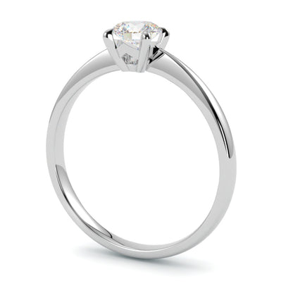 Pierścionek zaręczynowy z białego złota 750 – naturalny diament, elegancki charakter