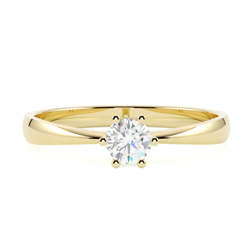 Złoty pierścionek zaręczynowy 585 z diamentem – precyzyjne wykonanie w stylu GOLDPORT