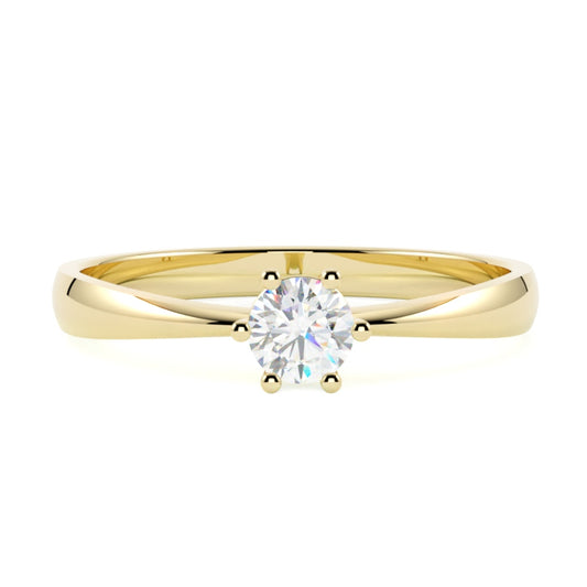 Złoty pierścionek zaręczynowy 585 z diamentem – precyzyjne wykonanie w stylu GOLDPORT