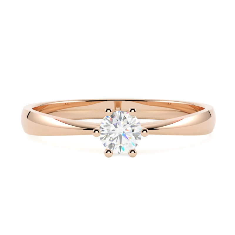 Pierścionek z różowego złota 585 z diamentem – eleganckie złoto w ofercie GOLDPORT