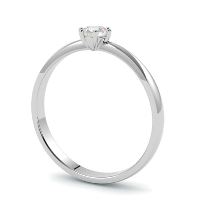 Złoty pierścionek zaręczynowy z białego złota 750 z diamentem – perfekcyjna oprawa i klasyczna forma