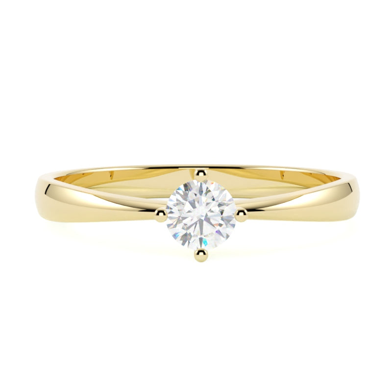 Pierścionek z diamentem z żółtego złota 585 – biżuteria GOLDPORT Szczecin o doskonałej jakości