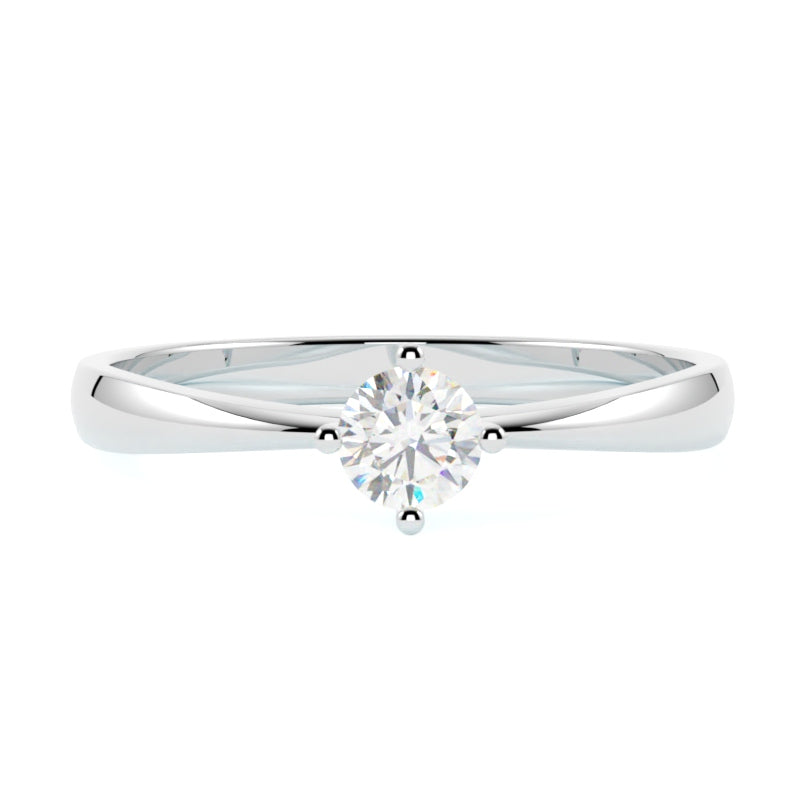 Pierścionek z białego złota 585 z diamentem – czysta forma i jubilerska dokładność