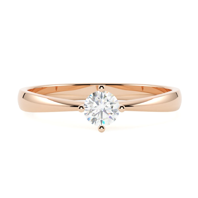 Pierścionek z różowego złota 585 z diamentem – delikatna forma i elegancki charakter GOLDPORT