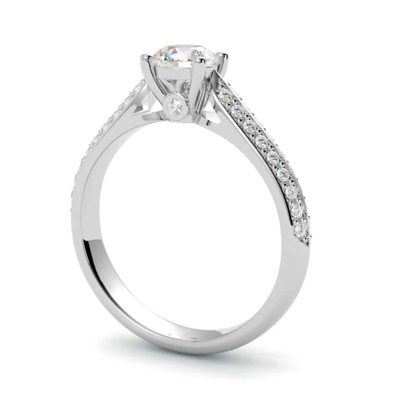 Pierścionek z białego złota 750 z diamentem – naturalny kamień i perfekcyjna oprawa