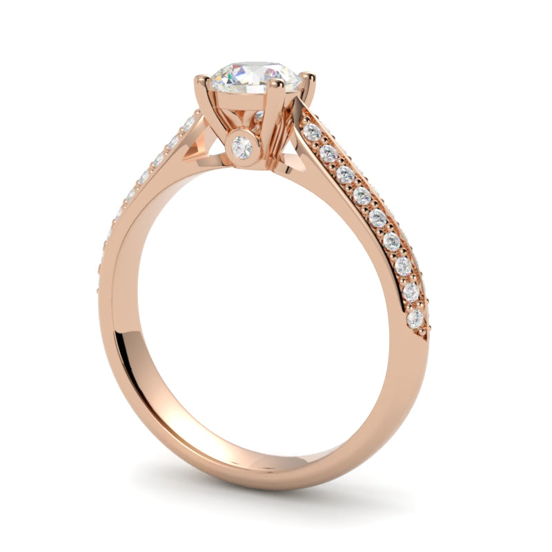 Pierścionek z różowego złota 750 z diamentem – nowoczesny styl GOLDPORT Szczecin