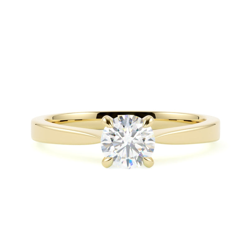 Pierścionek z diamentem z żółtego złota 585 – elegancki i dopracowany w każdym detalu