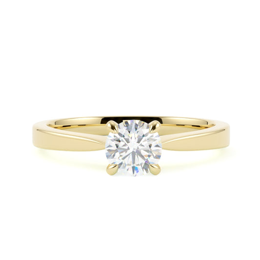 Pierścionek z diamentem z żółtego złota 585 – elegancki i dopracowany w każdym detalu