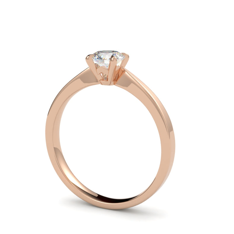 Pierścionek z różowego złota 750 z diamentem – ciepły odcień złota i naturalny blask diamentu