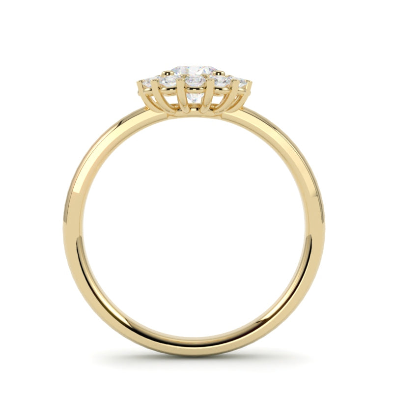 Pierścionek z żółtego złota 585 z diamentem – naturalny kamień w harmonijnej oprawie