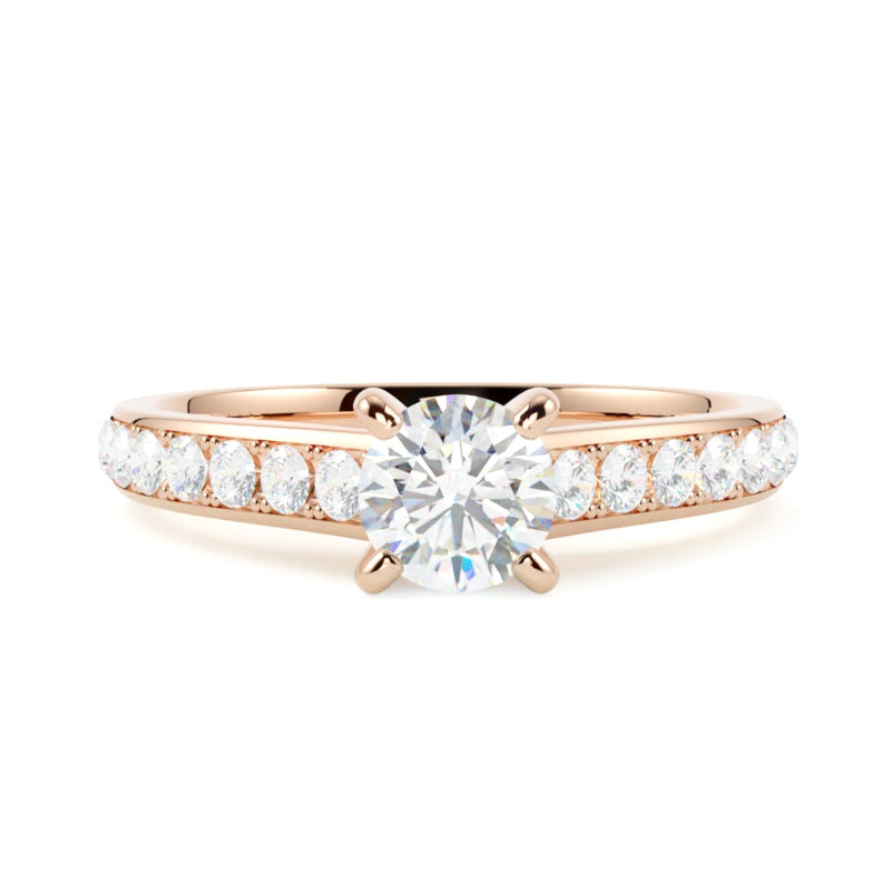 Złoty pierścionek zaręczynowy w różowym złocie 585 z diamentem naturalnym – ponadczasowy styl szczecińskiej manufaktury