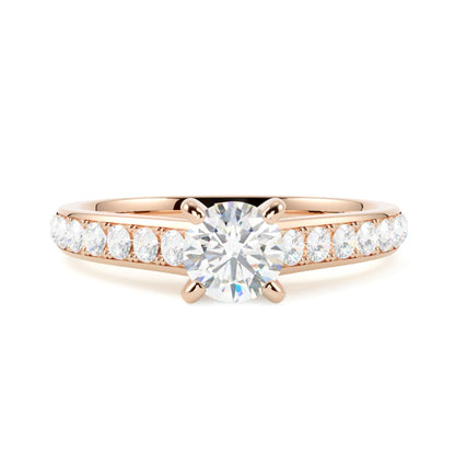 Złoty pierścionek zaręczynowy w różowym złocie 585 z diamentem naturalnym – ponadczasowy styl szczecińskiej manufaktury