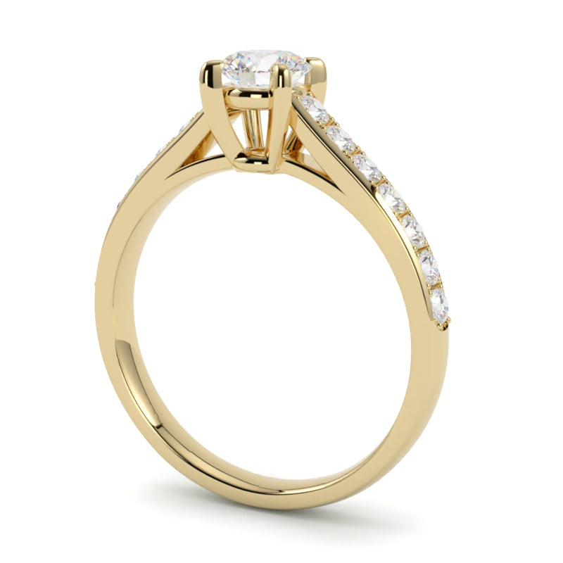 Złoty pierścionek zaręczynowy w złocie 750 z diamentami – ręczne wykonanie i perfekcyjna oprawa