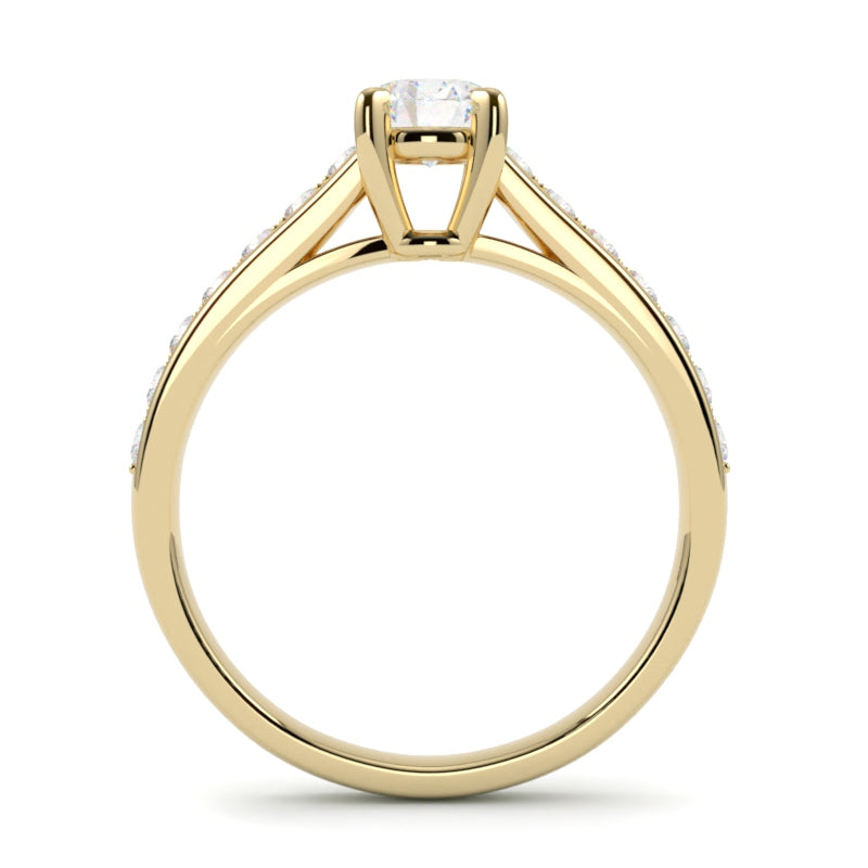 Pierścionek z diamentami z żółtego złota 750 – luksus w każdym detalu