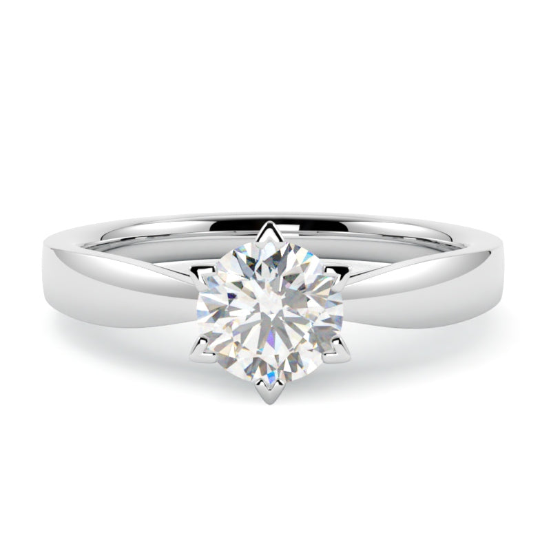 Pierścionek zaręczynowy z diamentem Summer w białym złocie 585 – manufaktura biżuterii Szczecin