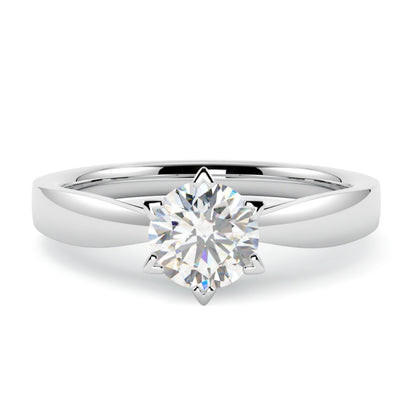 Pierścionek zaręczynowy z diamentem Summer w białym złocie 585 – manufaktura biżuterii Szczecin