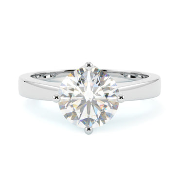 pierścionek zaręczynowy z diamentem Aurelia w białym złocie 585 – manufaktura biżuterii Szczecin