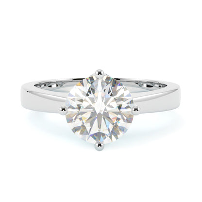 pierścionek zaręczynowy z diamentem Aurelia w białym złocie 585 – manufaktura biżuterii Szczecin