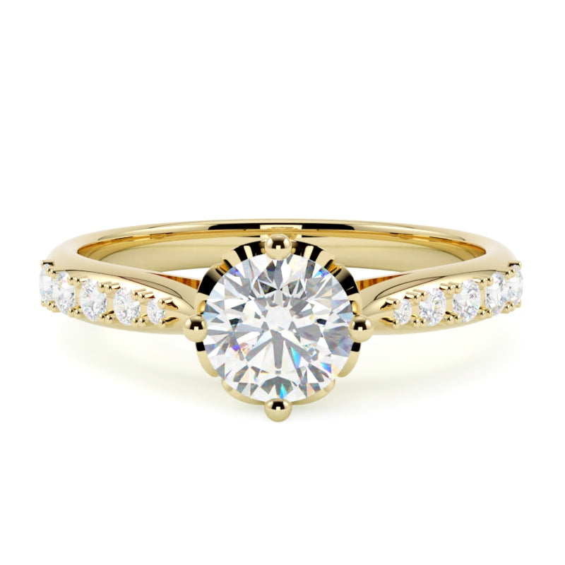 Pierścionek z diamentem Mila wykonany z żółtego złota 585 – GOLDPORT, manufaktura biżuterii ze Szczecina