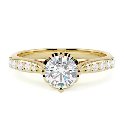 Pierścionek z diamentem Mila wykonany z żółtego złota 585 – GOLDPORT, manufaktura biżuterii ze Szczecina