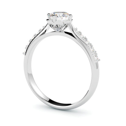 Mila – pierścionek zaręczynowy z diamentem w białym złocie 750, zaprojektuj po swojemu