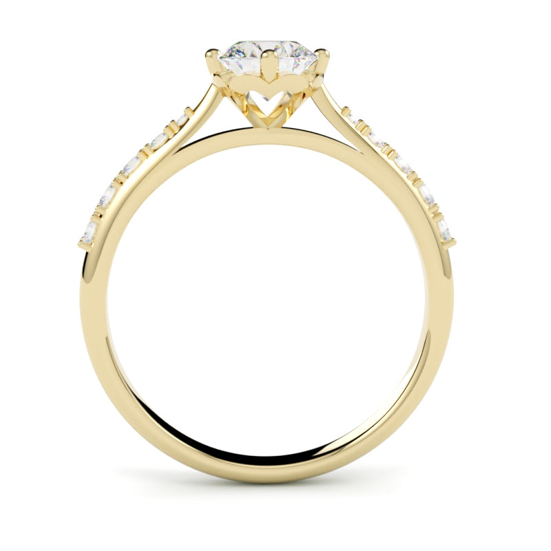 Pierścionek zaręczynowy Mila z diamentem w żółtym złocie 585 – projektuj w konfiguratorze GOLDPORT