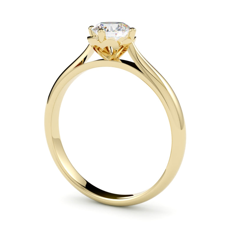 Pierścionek Isla z diamentem w żółtym złocie 750 – luksusowy projekt biżuterii GOLDPORT