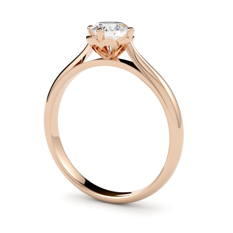 Isla – pierścionek z różowego złota 750 z naturalnym diamentem, wykonany w manufakturze GOLDPORT