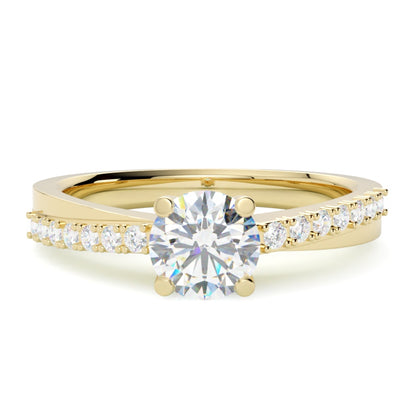 Pierścionek z diamentami Naomi z żółtego złota 585 – od jubilera GOLDPORT Szczecin