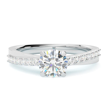 Naomi – pierścionek zaręczynowy w białym złocie 585 z naturalnymi diamentami