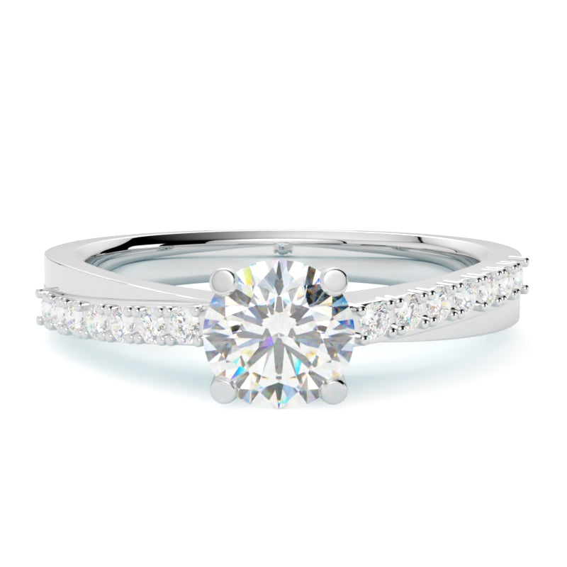 Naomi – pierścionek zaręczynowy w białym złocie 585 z naturalnymi diamentami