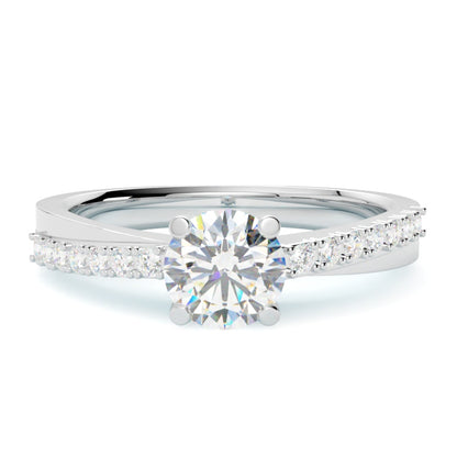 Naomi – pierścionek zaręczynowy w białym złocie 585 z naturalnymi diamentami