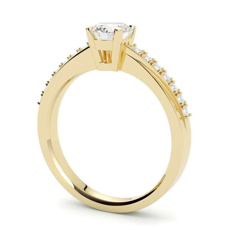 Pierścionek Naomi z diamentem w żółtym złocie 750 – elegancja na lata