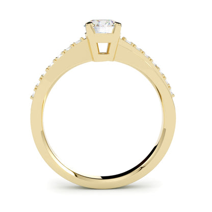 Zaręczynowy złoty pierścionek z diamentami