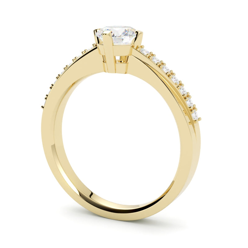 Pierścionek Willow z diamentem w żółtym złocie 750 – złoty urok i ponadczasowy wdzięk GOLDPORT Szczecin