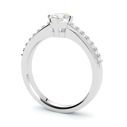 Willow – pierścionek zaręczynowy w białym złocie 750, delikatny połysk diamentu