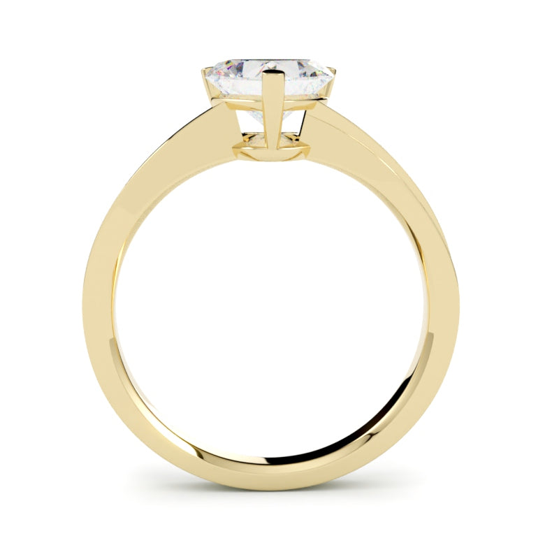 Pierścionek z diamentem Ava z żółtego złota diament w szlifie serce