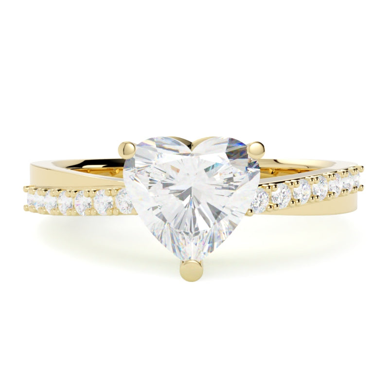 Pierścionek z diamentem Lily z żółtego złota 585 – olśniewający blask - jubiler GOLDPORT Szczecin