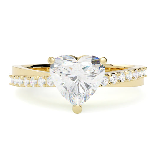 Pierścionek z diamentem Lily z żółtego złota 585 – olśniewający blask - jubiler GOLDPORT Szczecin