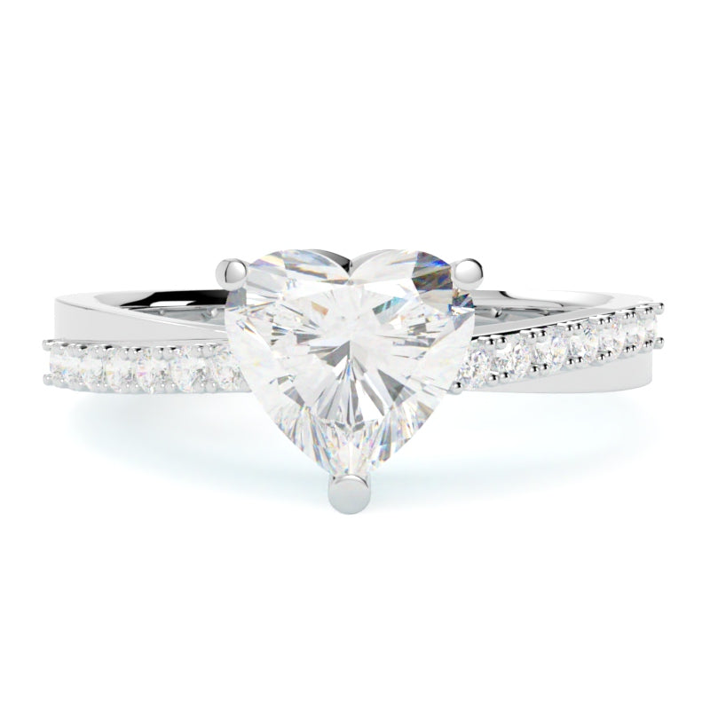 Lily – pierścionek z diamentem w białym złocie 585, pełen elegancji i świetlistego uroku