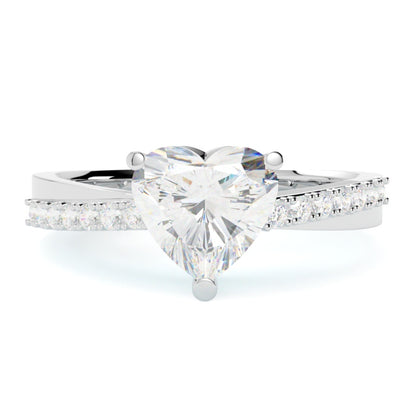 Lily – pierścionek z diamentem w białym złocie 585, pełen elegancji i świetlistego uroku