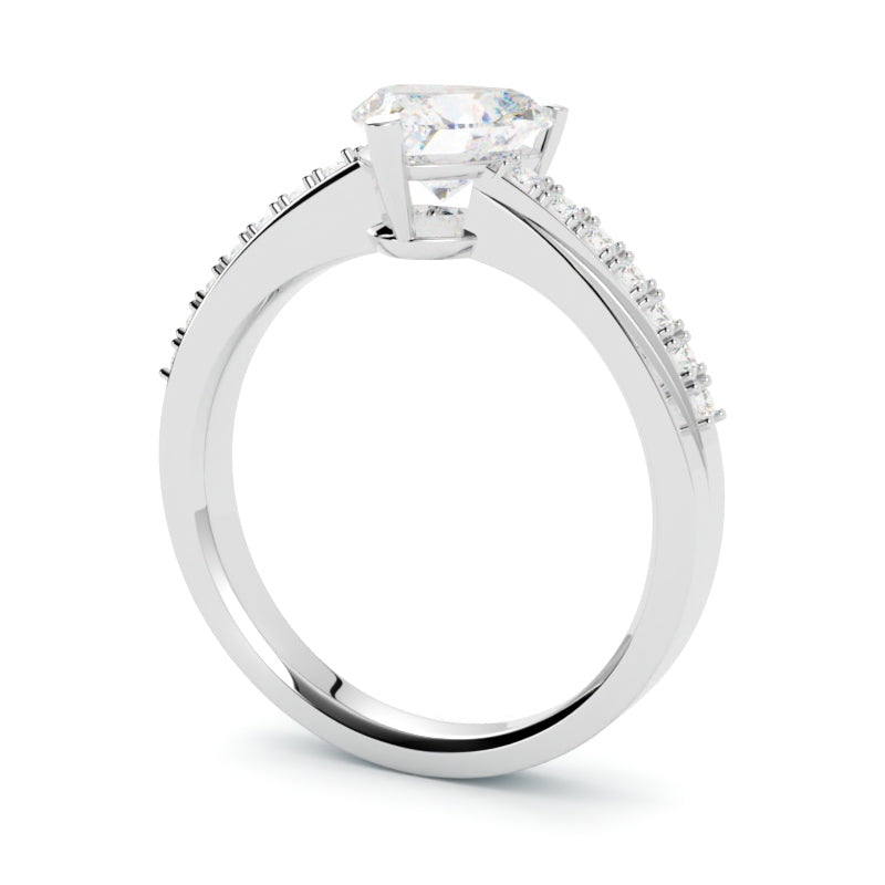 Lily – pierścionek z diamentem serce w białym złocie 750, subtelny połysk i ponadczasowa forma