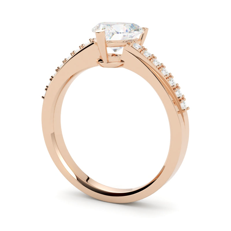 Pierścionek z diamentem serce Lily z różowego złota 750 – wyjątkowy blask i kobiecy charakter GOLDPORT