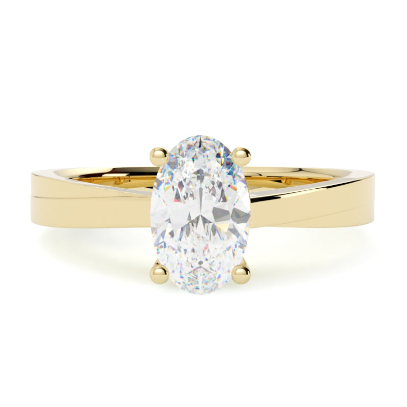 Pierścionek z diamentem Paige z żółtego złota 585 – klasyczny projekt manufaktury biżuterii GOLDPORT Szczecin