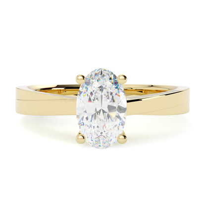 Pierścionek z diamentem Paige z żółtego złota 585 – klasyczny projekt manufaktury biżuterii GOLDPORT Szczecin