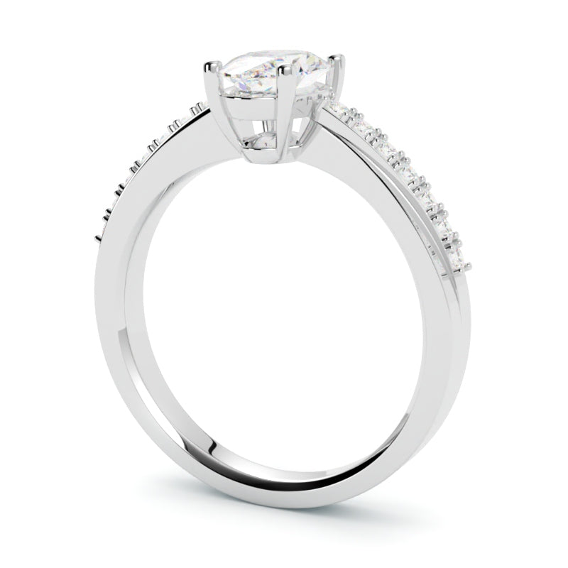 Pierścionek z diamentem Tessa w białym złocie 750 – elegancki pierścionek zaręczynowy GOLDPORT